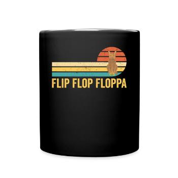 Big Floppa Karakal Katze Meme Retro - Tasse einfarbig - Schwarz - Vorne