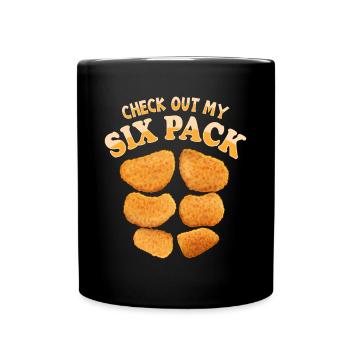 Check Out My Six Pack Chicken Nugget Lover - Full Colour Mug - black - Front