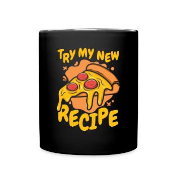 Essayez ma nouvelle recette Pizza Plateau Plateau Pizza Four - Mug uni - noir - Devant