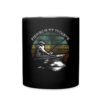 La pêche est ma thérapie - Mug uni - noir - Devant