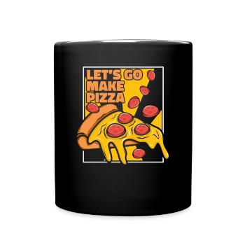 Let's Go Make Pizza Pizzablech Pizzaofen Pizza - Tasse einfarbig - Schwarz - Vorne