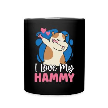 Ich liebe meinen Hammy Hamster Liebhaber Hamster Besitzer Nagetier - Tasse einfarbig - Schwarz - Vorne