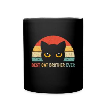 Vintage Beste Katze Bruder aller Zeiten Kitty Kätzchen Liebhaber F - Tasse einfarbig - Schwarz - Vorne