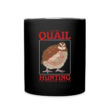 Chasse, Chasse à la caille, Caille, Chasseur, Caille, Cadeau - Mug uni - noir - Devant