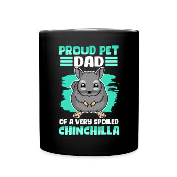 Chinchilla Dad Besitzer Chinchillas Geschenk - Tasse einfarbig - Schwarz - Vorne