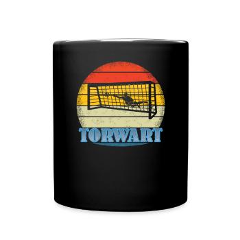 Fußballzubehör Geschenkidee Fußballfan - Tasse einfarbig - Schwarz - Vorne