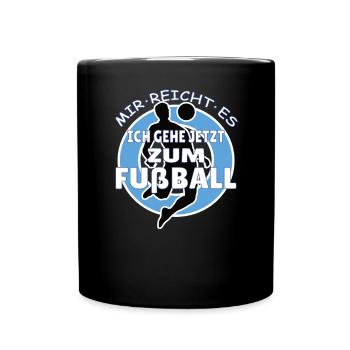 Fußballzubehör Geschenkidee Fußballfan - Tasse einfarbig - Schwarz - Vorne