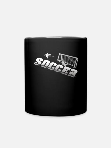 Fußballzubehör Geschenkidee Fußballfan - Tasse einfarbig - Schwarz