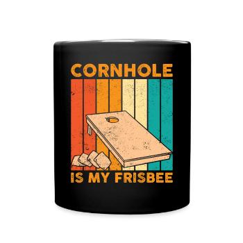 Lustiges Cornhole Corn Hole Retro - Tasse einfarbig - Schwarz - Vorne