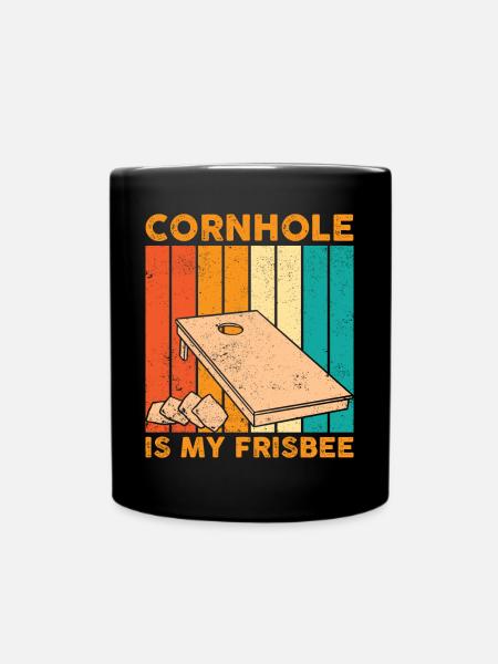 Drôle de trou de maïs Cornhole Retro - Mug uni - noir