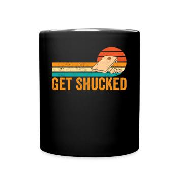 Lustiges Cornhole Corn Hole Retro - Tasse einfarbig - Schwarz - Vorne