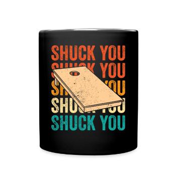 Drôle de trou de maïs Cornhole Retro - Mug uni - noir - Devant