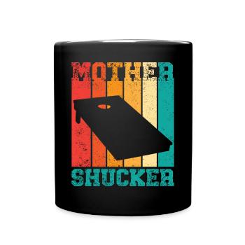 Drôle de trou de maïs Cornhole Retro - Mug uni - noir - Devant