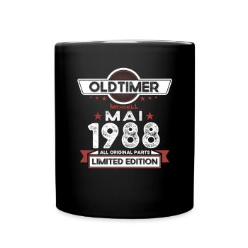 35. Geburtstag Mann Oldtimer Mai Jahrgang 1988 - Tasse einfarbig - Schwarz - Vorne