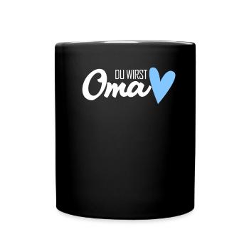Oma Geschenk - Du wirst Oma - werdende Oma - Tasse einfarbig - Schwarz - Vorne