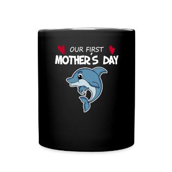 Muttertag - erster Muttertag Geschenk - Tasse einfarbig - Schwarz - Vorne