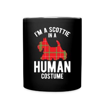 Scottish Terrier Scottie Hund - Tasse einfarbig - Schwarz - Vorne
