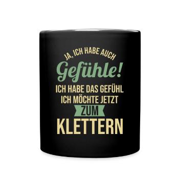 Bergsteigen Bouldern Klettern Kletterer - Tasse einfarbig - Schwarz - Vorne