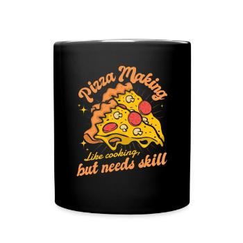 Like Cooking But Needs Skill Pizza Pizza Tray - Full Colour Mug - black - Front