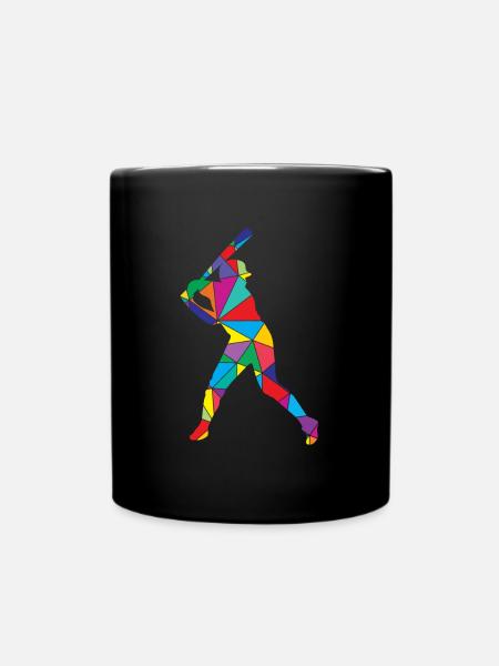 Low Poly Pitcher Schläger Polygon Baseball - Tasse einfarbig - Schwarz
