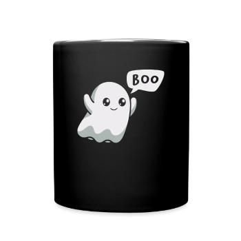 Boo Ghost Trick Or Treat Scary Creepy Halloween - Tasse einfarbig - Schwarz - Vorne