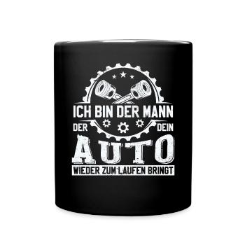 Automechaniker KFZ Mechatroniker Sprüche - Tasse einfarbig - Schwarz - Vorne