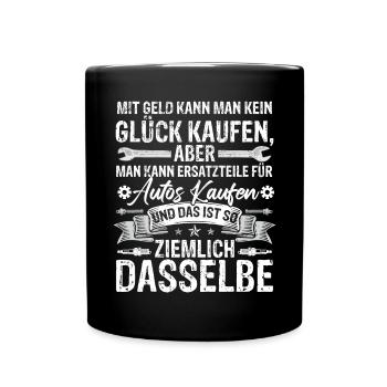 KFZ Mechaniker Öl Werkstatt - Tasse einfarbig - Schwarz - Vorne