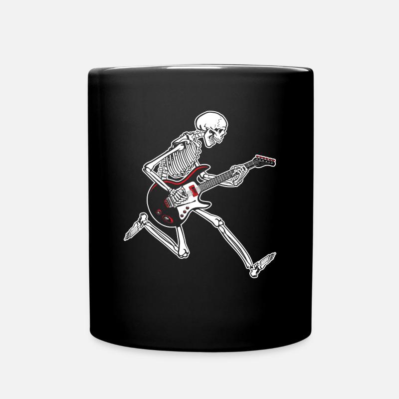 Skeleton Guitar - Full Colour Mug - black
