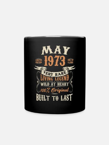 May 1973 Birthday present - Full Colour Mug - black