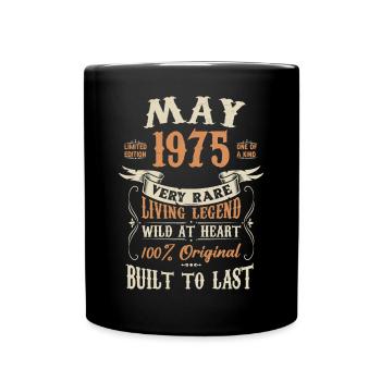 Mai 1975 Geburtstagsgeschenk - Tasse einfarbig - Schwarz - Vorne