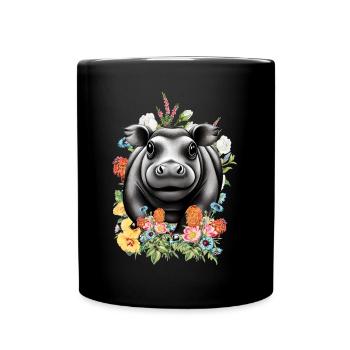 Fleurs d’hippopotame - Mug uni - noir - Devant
