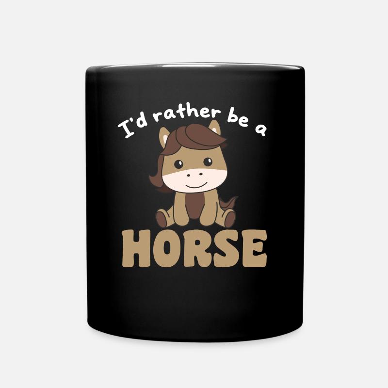 Je préfère être un cheval doux pour les chevaux - Mug uni - noir
