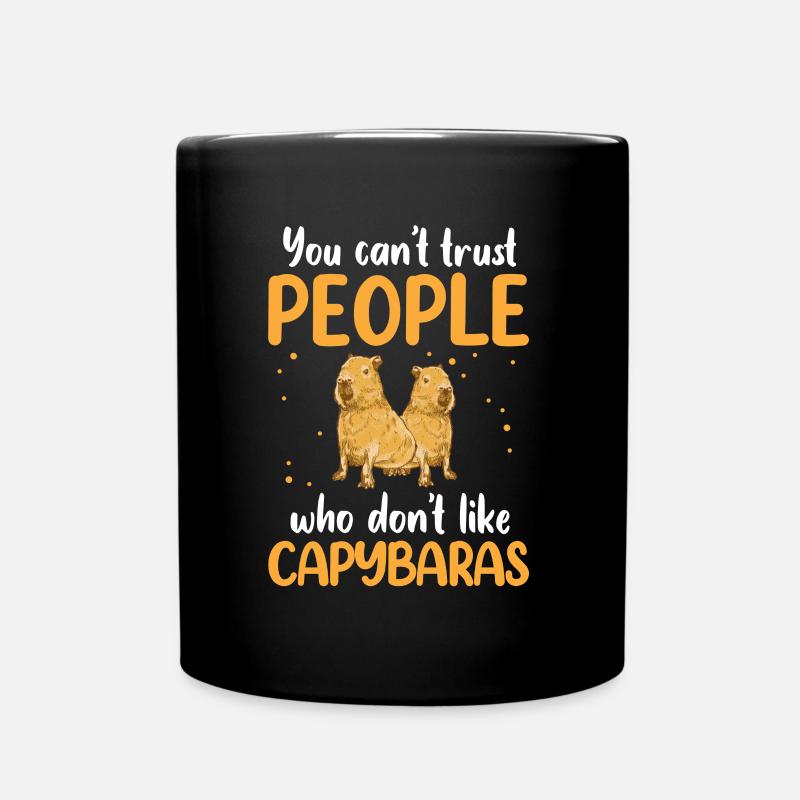 Capybara does not trust South America capybara - Full Colour Mug - black