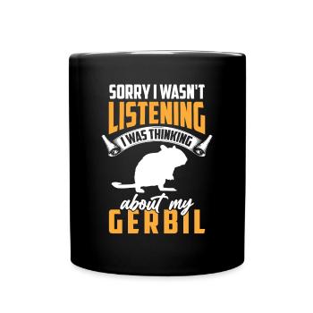Pensée à mon rongeur gerbille Gerbille - Mug uni - noir - Devant