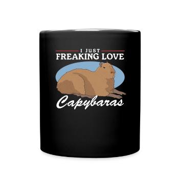 Capybara Capybara Capybaras Gift - Full Colour Mug - black - Front
