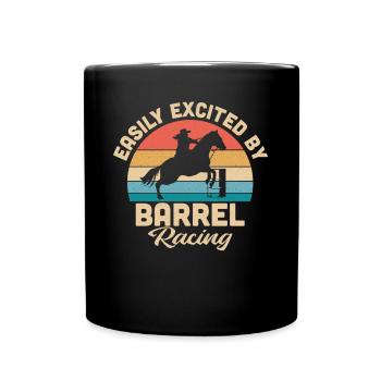 Retro Sunset Rodeo Vintage Easily Excited By Barre - Full Colour Mug - black - Front