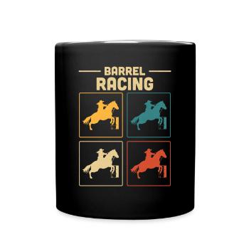 Rétro Western Barrel Vintage Horse Lover Barrel Ra - Mug uni - noir - Devant