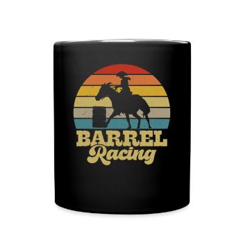 Retro Barrel Racing Vintage Western Barrel Sunset - Tasse einfarbig - Schwarz - Vorne
