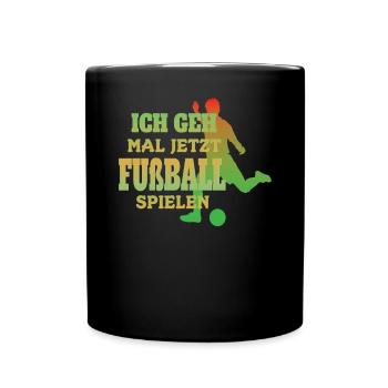 Fußballzubehör Geschenkidee Fußballfan - Tasse einfarbig - Schwarz - Vorne