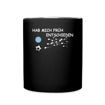 Fußballzubehör Geschenkidee Fußballfan - Tasse einfarbig - Schwarz - Vorne