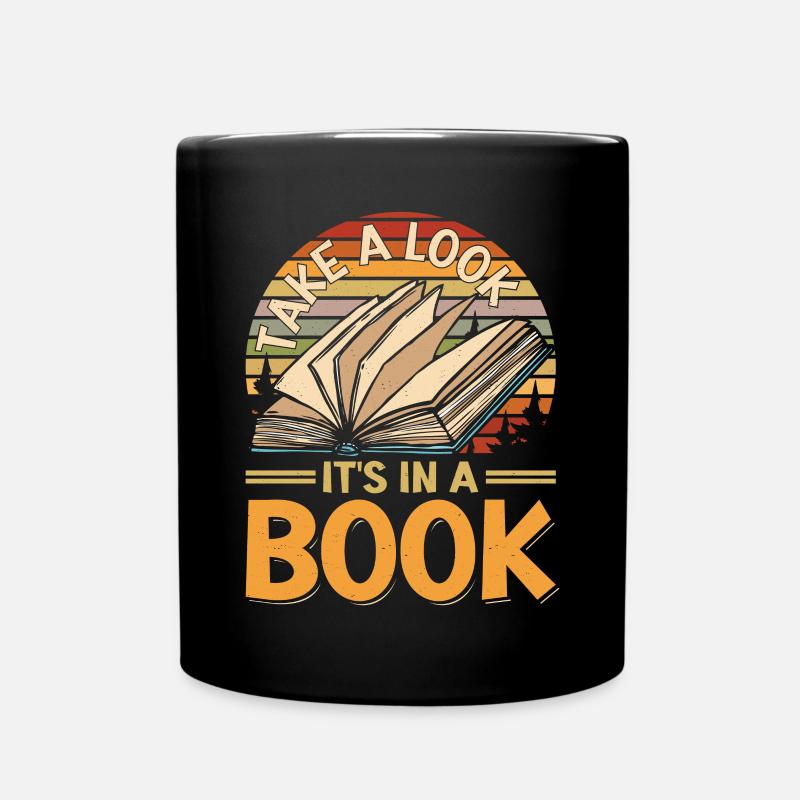 Take a look it is in a Book - Tasse einfarbig - Schwarz