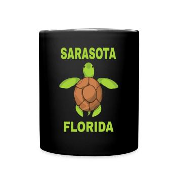 Sarasota Vacances en famille Tortue de mer de Floride - Mug uni - noir - Devant