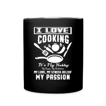 Chef I Love Cooking - Full Colour Mug - black - Front