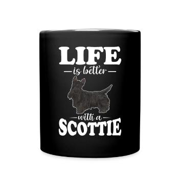 Scottish Terrier Scottie Hund - Tasse einfarbig - Schwarz - Vorne