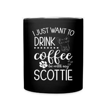 Scottish Terrier Scottie Dog - Full Colour Mug - black - Front