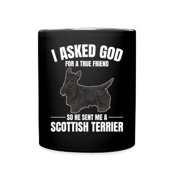 Scottish Terrier Scottie Dog - Full Colour Mug - black - Front
