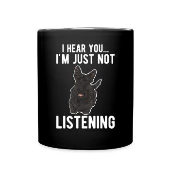 Scottish Terrier Scottie Hund - Tasse einfarbig - Schwarz - Vorne
