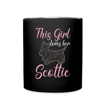 Scottish Terrier Scottie Hund - Tasse einfarbig - Schwarz - Vorne