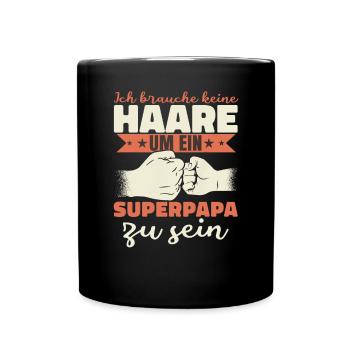 Superpapa - Tasse einfarbig - Schwarz - Vorne