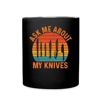 Drôle de collectionneur de couteaux rétro - Mug uni - noir - Devant